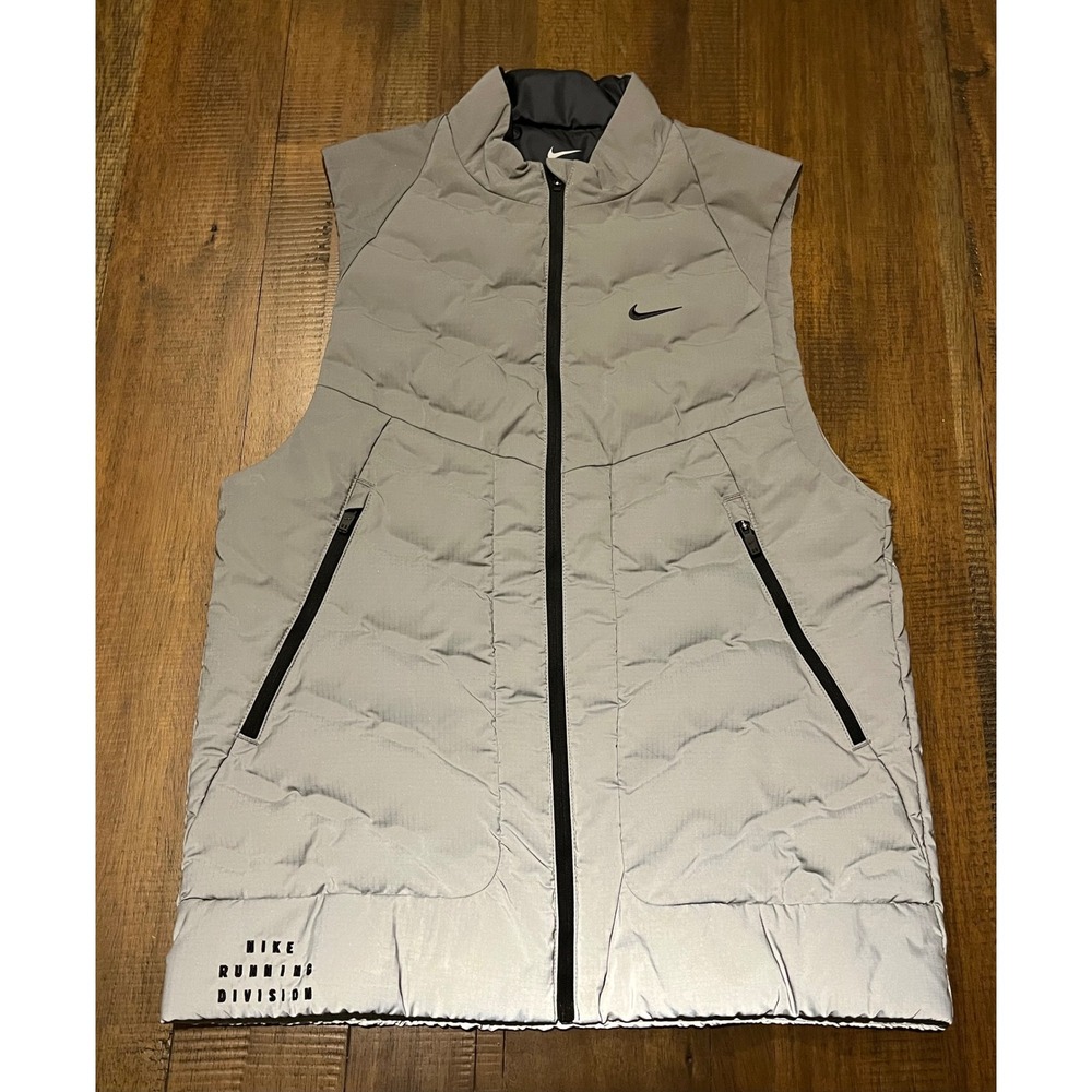Nike‎ Running Division Men's Reflective Puffer Vest Black Swoosh XS